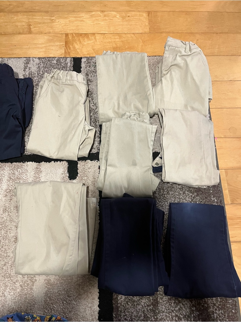 French Toast Boys/Girls Stretch Chino Pants - Beige and Navy. 8 slacks 2 shorts.